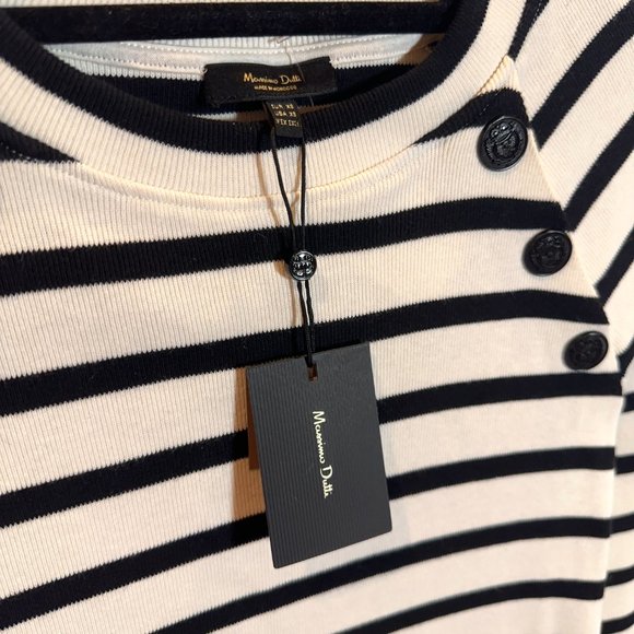 NWT Massimo Dutti Striped Shirt with Button Details - Picture 3 of 5